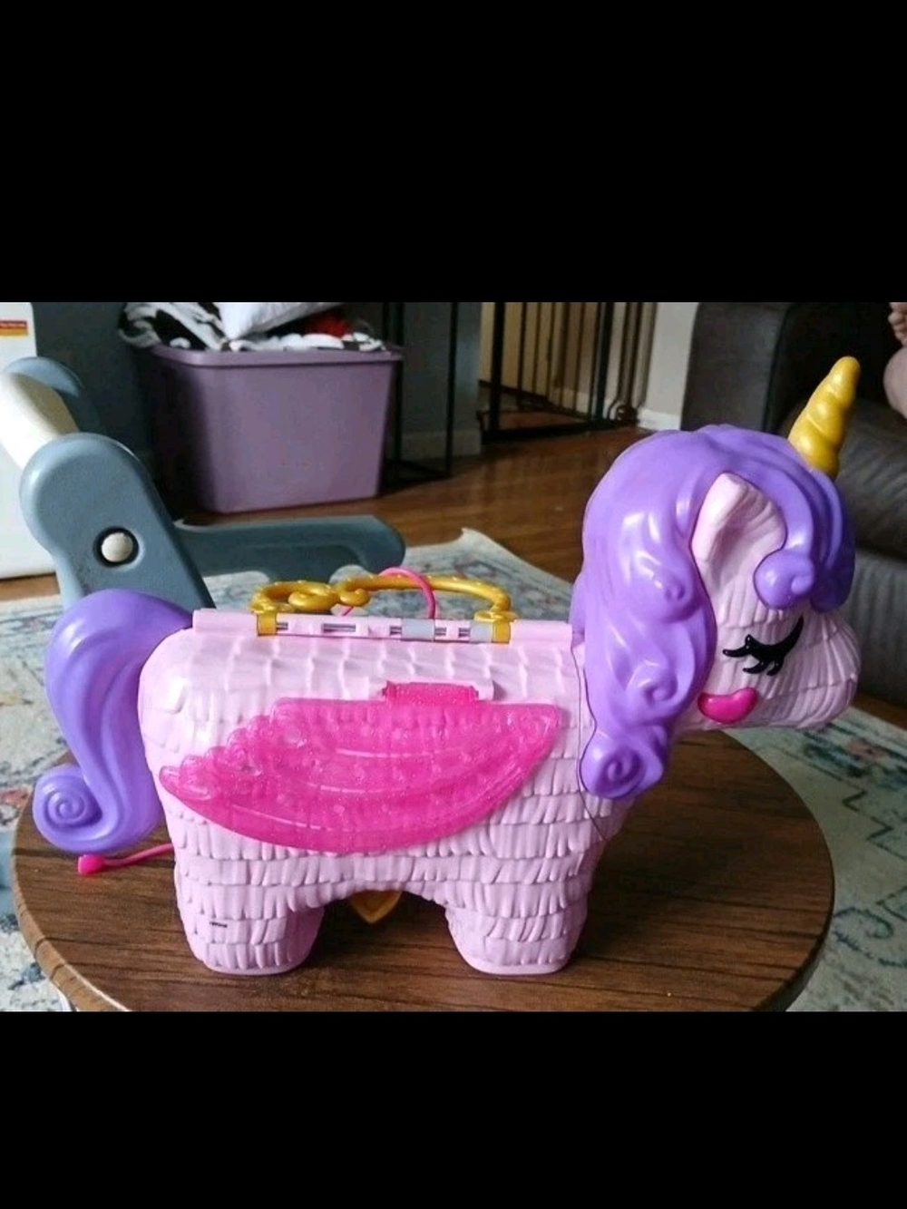 Polly Pocket Unicorn Party Large Compact Playset Micro Polly/A Lot Of Stuff :)